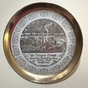 Metallic Gold The Wagon Camp Ghost Town Knott's Berry Farm Souvenir Plate